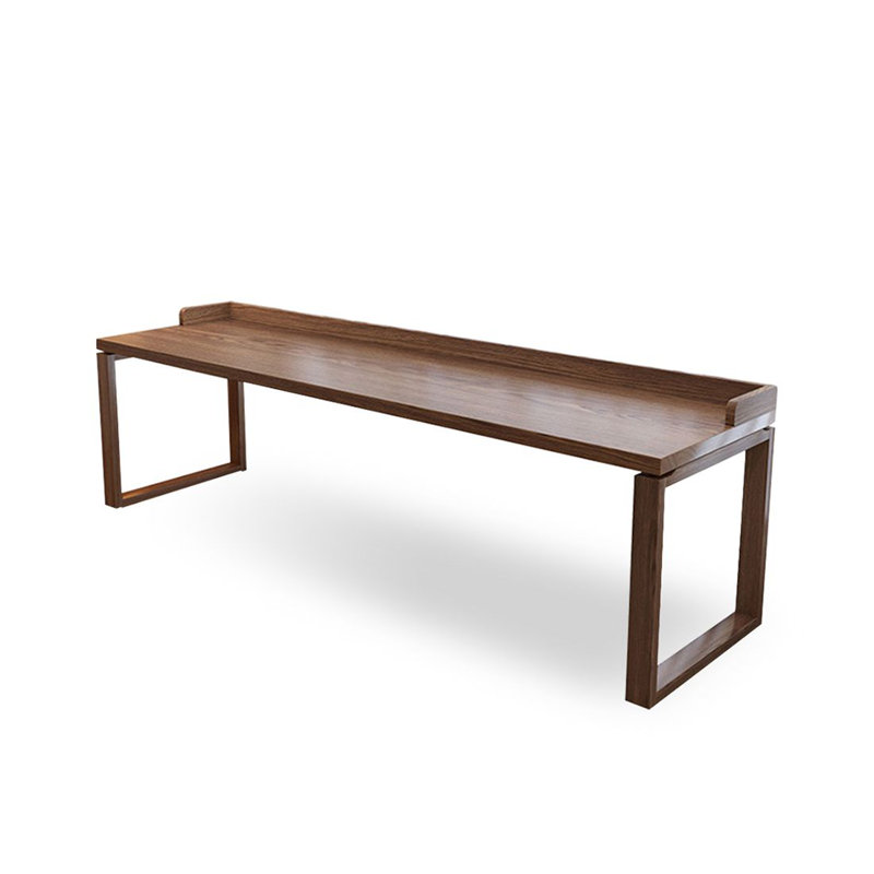 Bureau rectangulaire en bois massif noyer, H 29,53 po x l 94,49 po x P 27,56 po