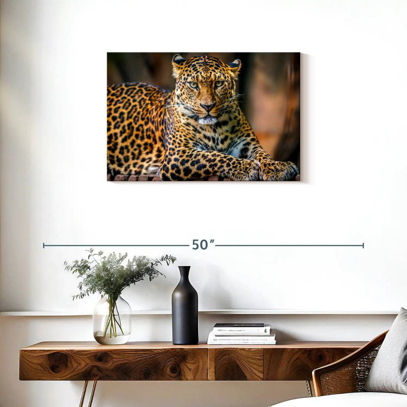 Brampt Jungle Wildlife Leopard, 20" H x 30" W