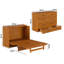 Commode lit escamotable en bois avec tiroir de rangement, station de charge intégrée et matelas Tucson-738224860-738224861