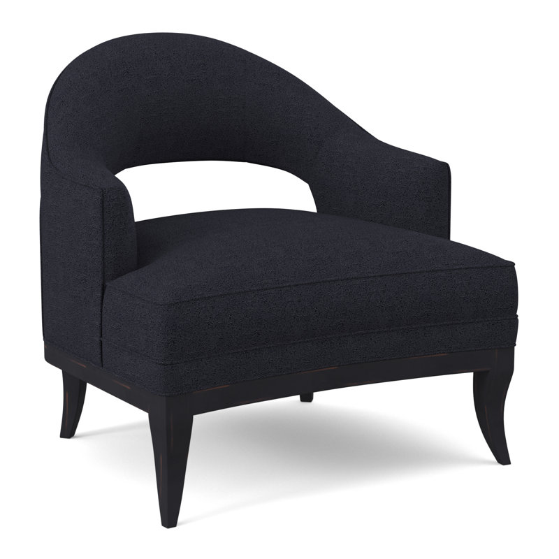 Fauteuil Mariposa, Ébène rétro, 100% polyester bleu marine de Venise