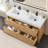 Abbie 60" Double Bathroom Vanity in Weathered Fir with White Artificial Stone Integrated Sink without Mirror