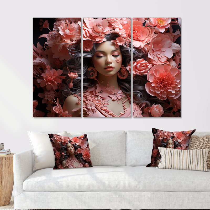 «Indian Bhakti Blossom», impression d'art mural de l'hindouisme, Toile tendue, H 40 po x l 60 po x P 1 po