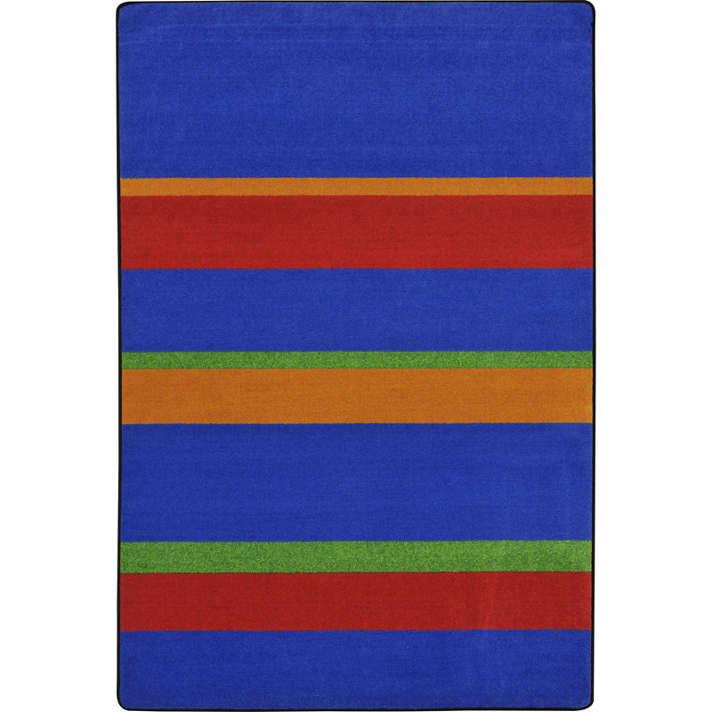 Tapis droit et étroit à rayures primaires, 5 pi 4 po x 7 pi 8 po
