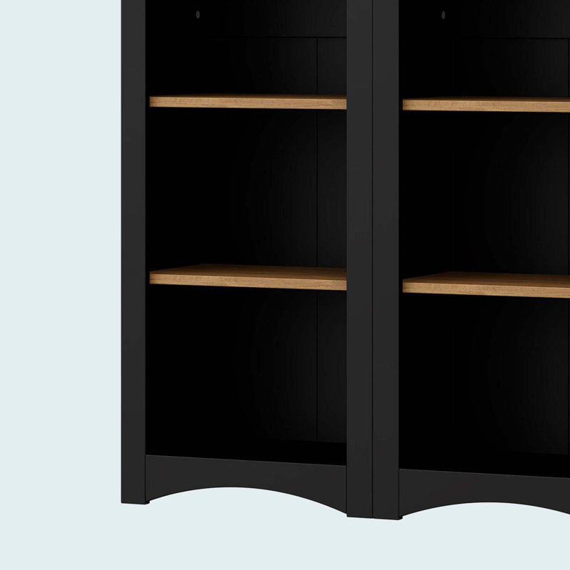Farmhouse Two-Tone Storage Cabinet with Adjustable Shelves, Black