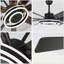 Ventilateur de plafond 72 "noir moderne avec lumière et télécommande, moteur CC silencieux à 6 vitesses, température de 3 couleurs, ventilateur de plafond réversible pour les grandes pièces-713549420