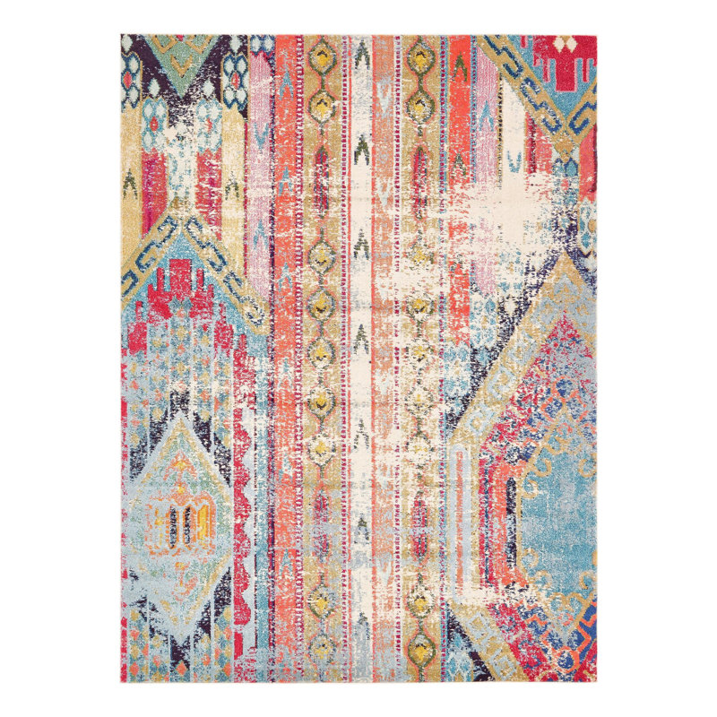Washable Geometric Indoor Rug, Rectangle 8' x 11'