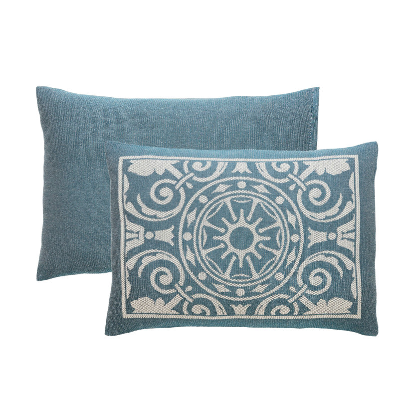 Cerulean Blue Twin Cotton Blend Medallion Bedspread Set