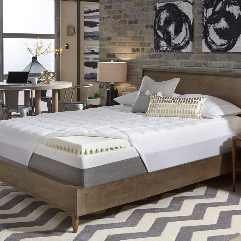 Surmatelas réversible en mousse à mémoire de forme et fibre 2 pièces Slumber Solutions, Double, 4.5"