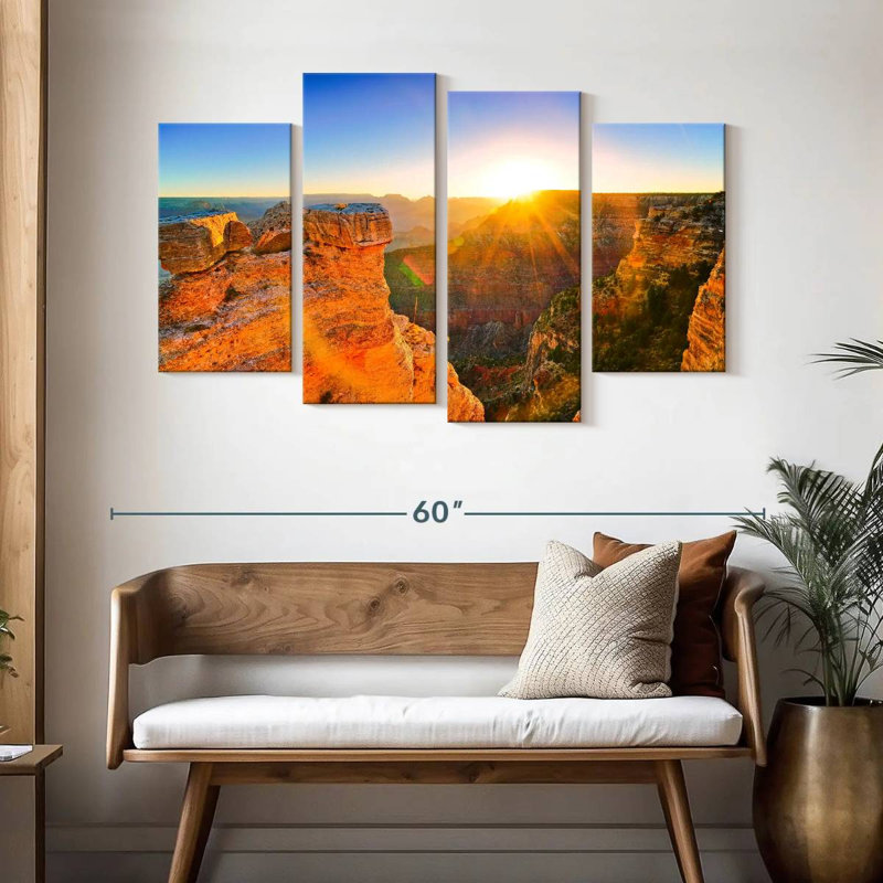 Lever de soleil chatoyant du Grand Canyon d'Alvord, H 32 po x l 52 po