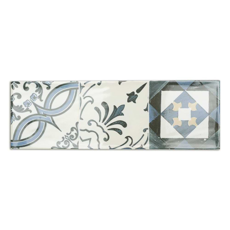 Santa Monica 4X12 Ceramic Wall Tile, Warm Deco
