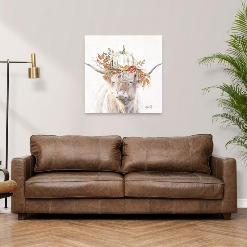 «Harvest Highland Abstract Contemporary Landscape Nature», art mural, 36" H x 36" W
