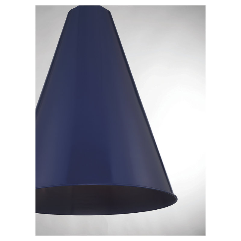 Luminaire suspendu conique à 1 lumière Grenadine, Bleu