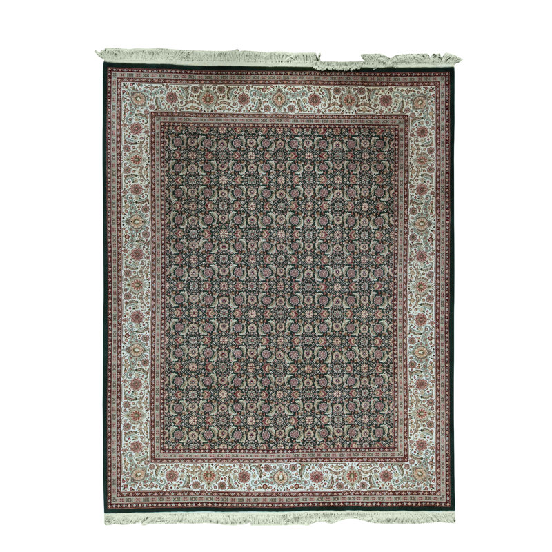 Tapis vert et vin noué à la main de haute qualité