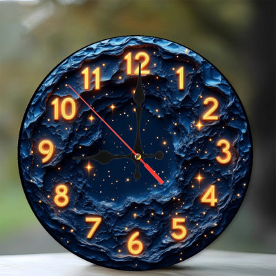 celestial clock night sky luminous numbers cosmic design