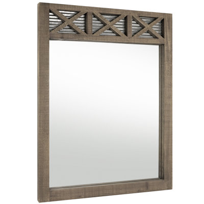 Jindo Solid Wood Rectangle Wall Mirror
