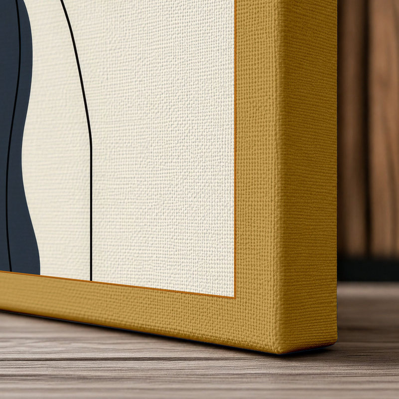 Organic Alignment Mid-Century - Wrapped Canvas, 36x24 - 91.4 x 61.0 cm, Ochre Border