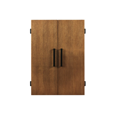 American Heritage Alta Dartboard Cabinet - Handcrafted Walnut Cabinet with Dual Scoring Chalkboards & Dart Storage, Brushed Walnut