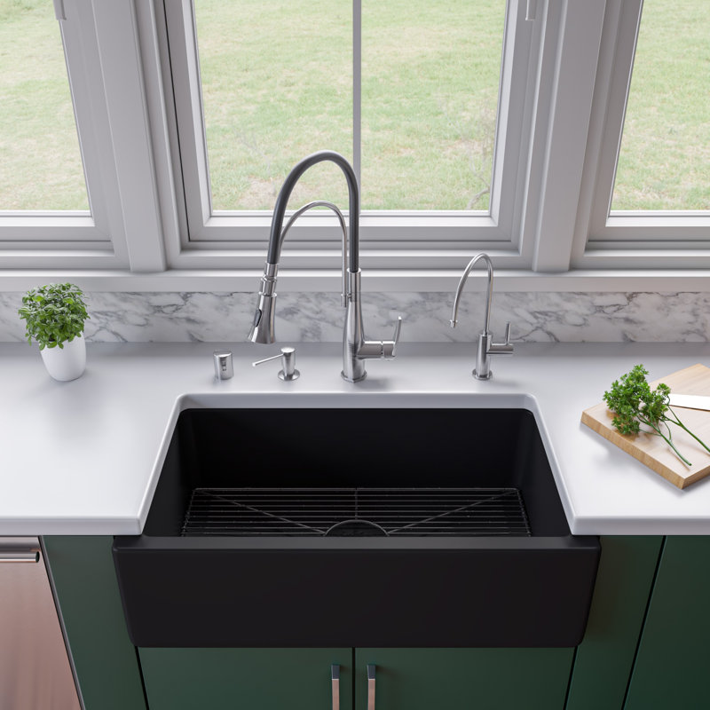 33.13'' L Single Bowl Fireclay Kitchen Sink