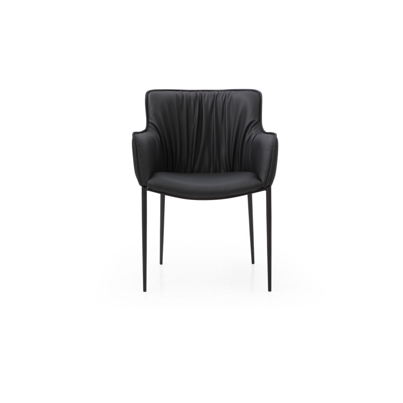 18'' H Faux Leather Upholstered Accent,Armchair, Black