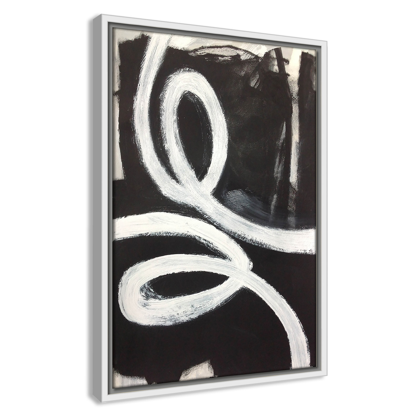 Bronte "Swirly Swirls I" Print, 19.5" H x 13.5" W x 2" D, White Floater Framed, No