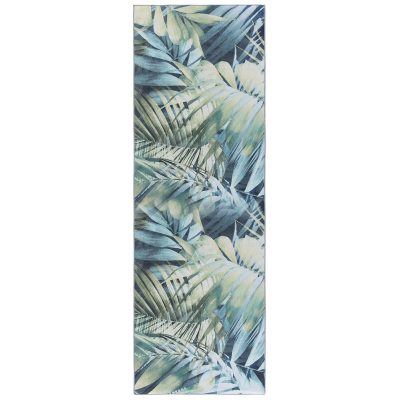 Tapis floral lavable à la machine Berdyne, Tapis de couloir 2 pi 6 po x 8 pi