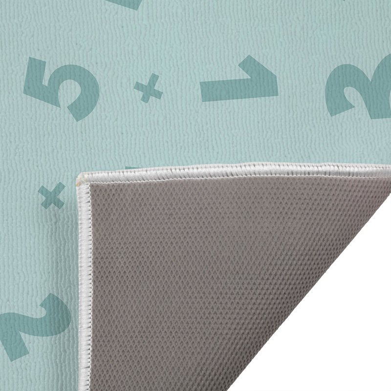 Tapis de toilette rectangulaire absorbant et antidérapant à numérotation assortie, 34" W x 21" L, Light Blue, Blue, Ivory