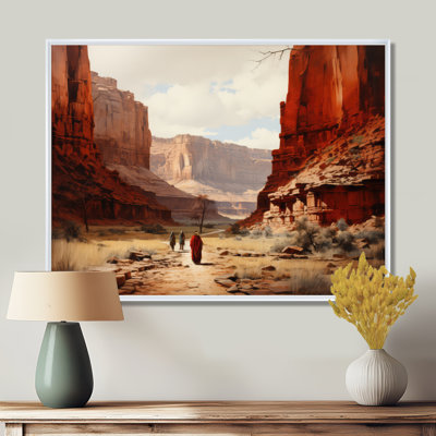 Native Canyon Echoes - Native American Art, reproduction d'art encadrée