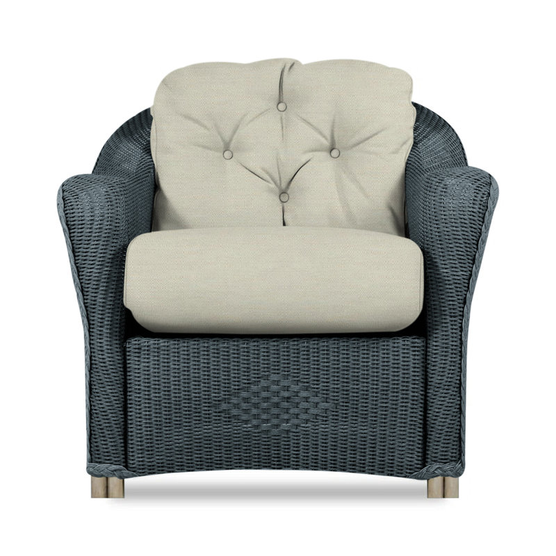 Reflections Outdoor Lounge Chair, Demo Oatmeal, Denim Blue