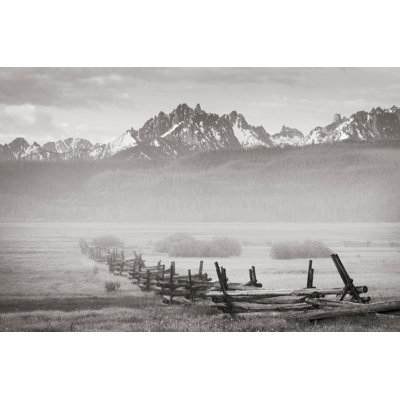 Stanley Basin Fence And Fog by Alan Majchrowicz - No Frame Print on Canvas