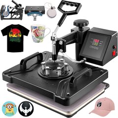 DREAMVAN Heat Press Machine, Upgraded 8 in 1 Heat Transfer Machine, 12 X  15 Digital Industrial Sublimation Heat Printing Combo with 360 Degree