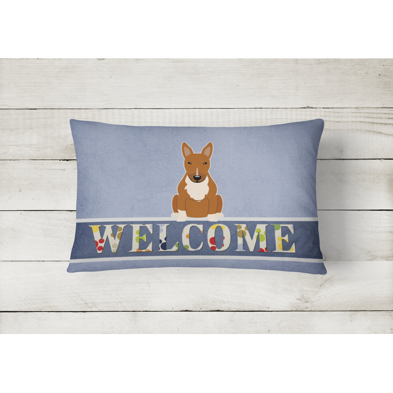 Coussin Bull Terrier Welcome, Brun