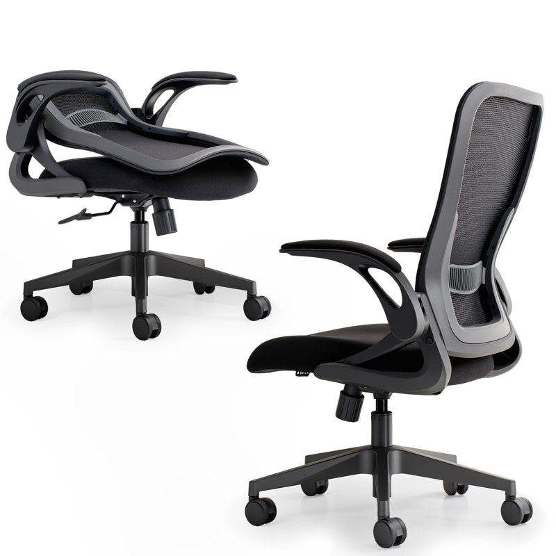 Model U Folding Office Chair – Ergonomic High-Rebound Mesh, Compact Foldable Design, Gaming & Desk Use, Black, Yes