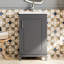 Meuble-lavabo de salle de bain avec comptoir en céramique - Porte de lavabo à fermeture en douceur de 20 po de style contemporain et économe en espace, de qualité artisanale-819924910-819924907
