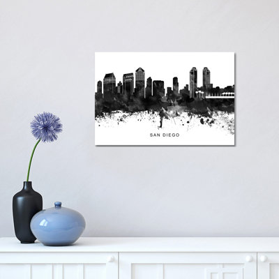 San Diego Skyline 1 Piece Wrapped Canvas Wall Art