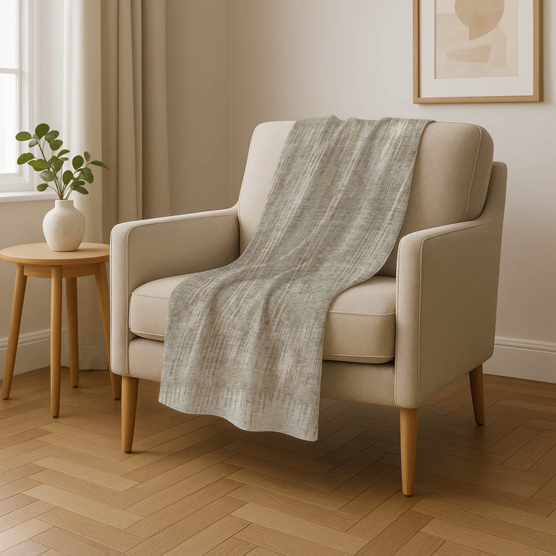 Jeté à rayures Addison Sherpa ASB893, Beige