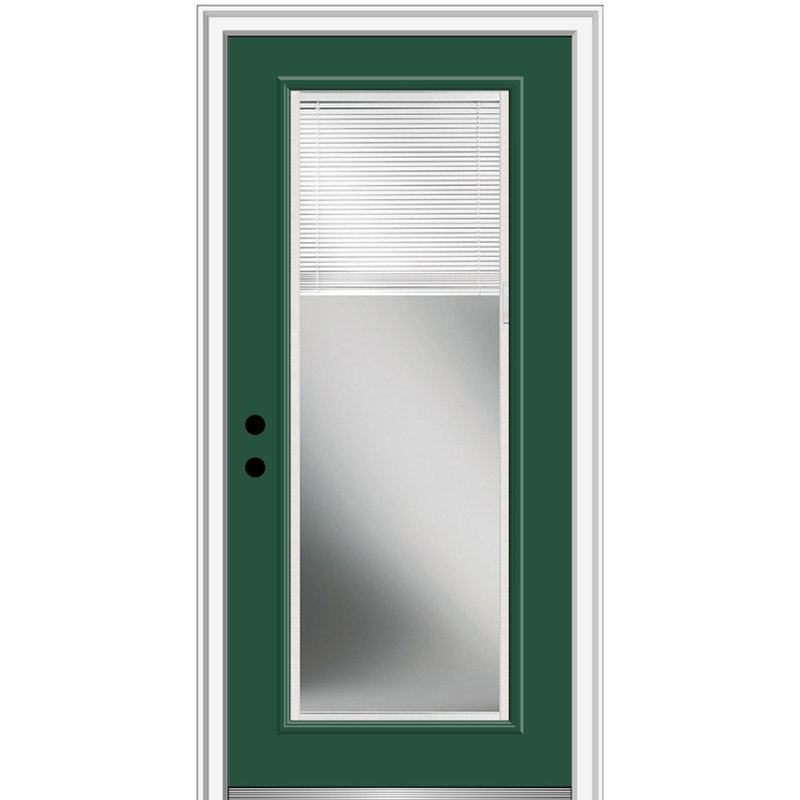Porte d'entrée pré-montée, Droite / vers l'intérieur, H 81,75 po x l 37,5 po x P 4,56 po, Vert forêt