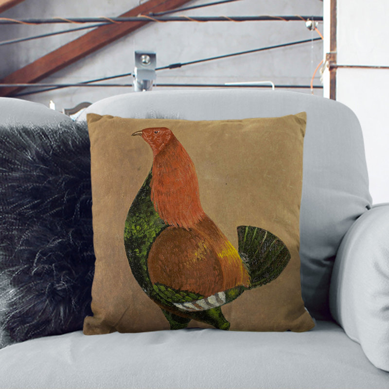 Fighting Cock Vol.1 Square Throw Cushion, 40cm H x 40cm W x 15cm D