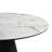 Crebessa 55" Round Modern Pedestal Dining Table with Stone Top and Black Metal Base