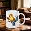 Funny Cartoon Duck 11oz Ceramic Coffee Mug - Reusable, Insulated Travel Cup, Hand-Wash Only.