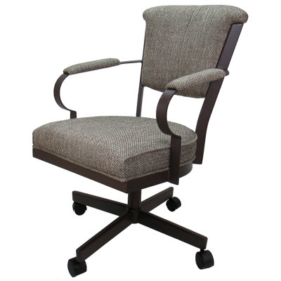 Metal Dining Caster Chair with Arms