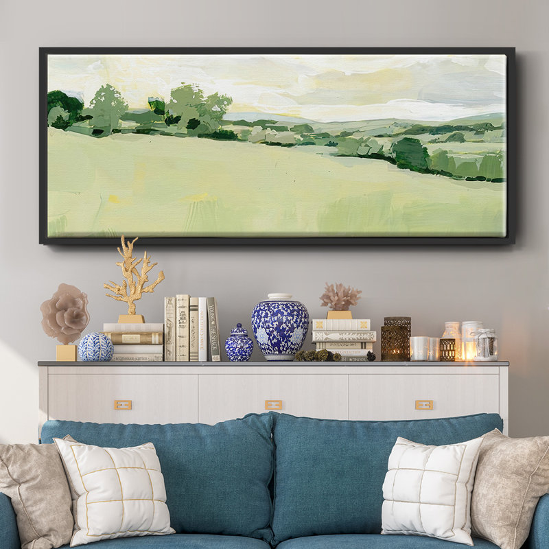 Pearly Pasture I - toile encadrée, H 20 po x l 50 po