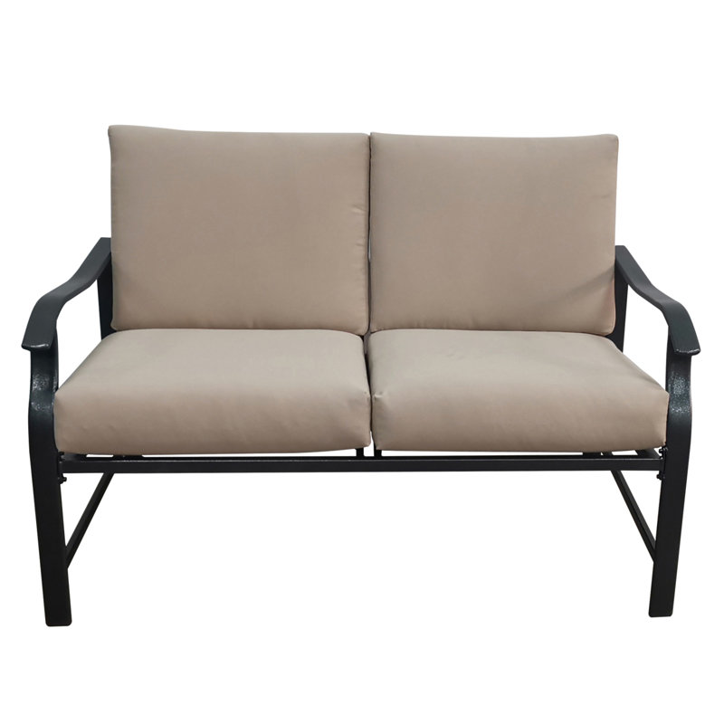 Chaise berçante exquise avec un attrait intemporel pour la détente, Coussin beige / structure noire