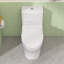 Toilette monobloc 19 po en céramique à double chasse avec siège confortable et hauteur d'assise conforme à l'ADA 19 po