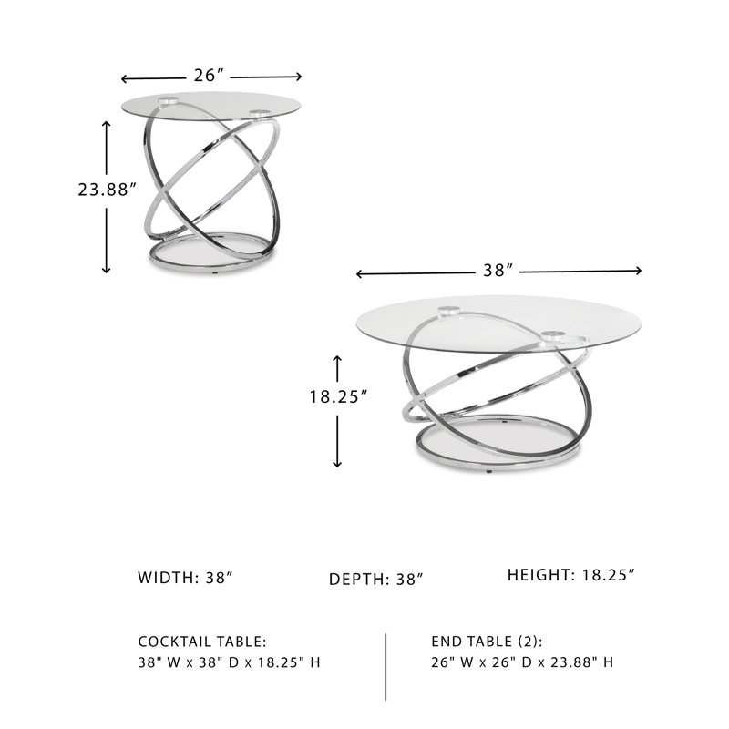 Ensemble de tables basses 3 pièces Barbieri