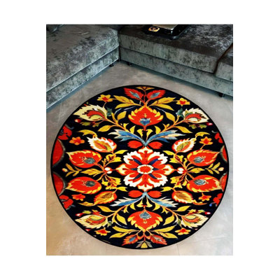 Tapis décoratif lavable à la machine multicolore