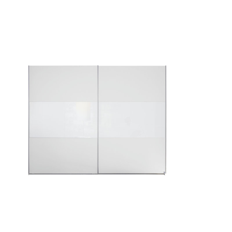 Loriga 2 Sliding Door Wardrobe front with Glass INCL. Delivery and Assembly, Alpine white