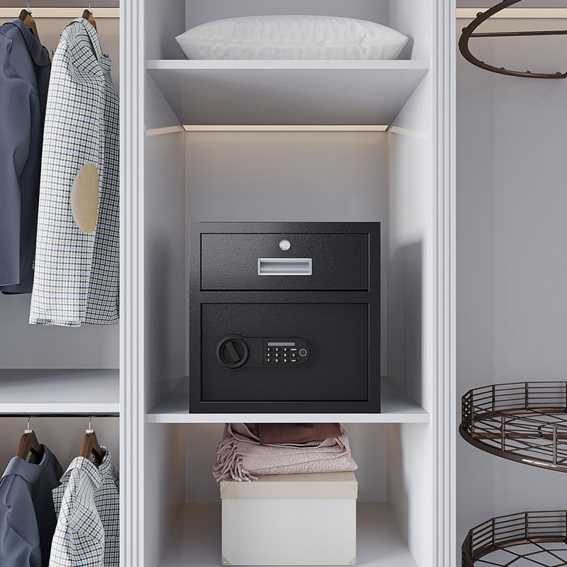 Coffre-fort et serrure à clavier électronique pour argent, bijoux et documents, noir, 1,69 pieds cubes | Idée de cadeau