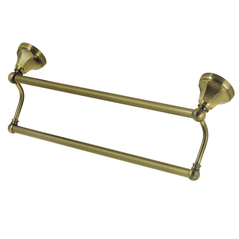 Kingston Brass Metropolitan 24-Inch Dual Towel Bar, Antique Brass, 5''H x 26.75''L x 5.56''D