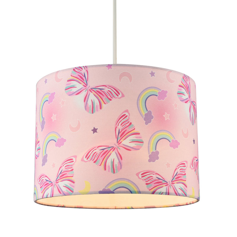 Cute Pink Shade With Butterflies And Rainbows By Happy Homewares