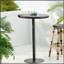 Table de bar extérieure durable en rotin de polyéthylène durable de 26 pouces, finition multicolore pour une utilisation et un style polyvalents